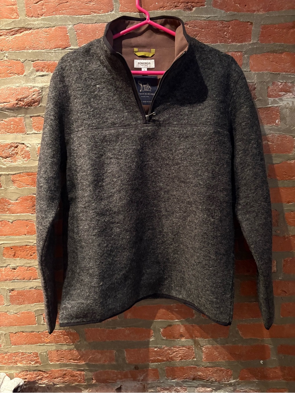 Bonobos Men's Dark Charcoal Half-Zip Pullover